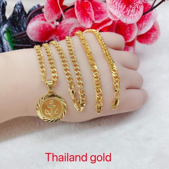 🌸⚜️THAILAND GOLD MENS SET⚜️🌸
📌 ThaiLand Gold
📎 2 in 1 set - Picture 1 of 10